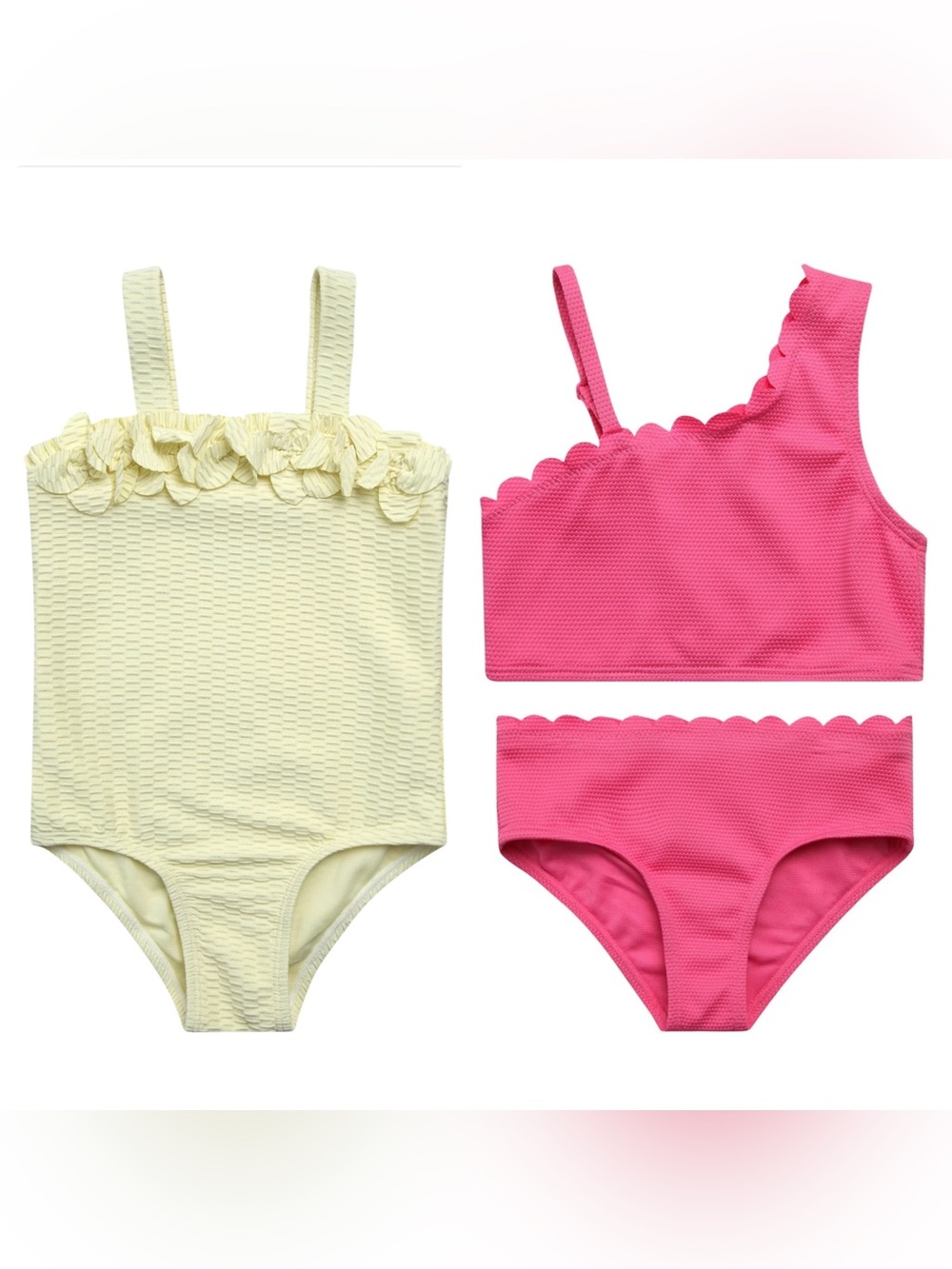 Jessica Simpson Girls Yellow One-Piece & Pink Two-Piece Swim Set